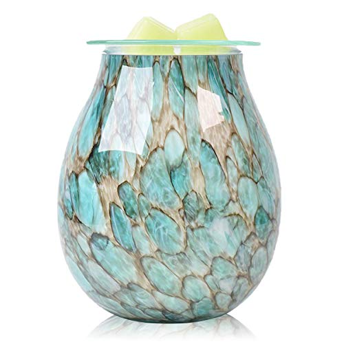 EQUSUPRO Electric Wax Melts Warmer Burner Essential Oil Warmer Wax Tart Burner Fragrance Night Light Aroma Decorative for Home Office Bedroom Living Room Decor Gifts (Light Green) - Image 1