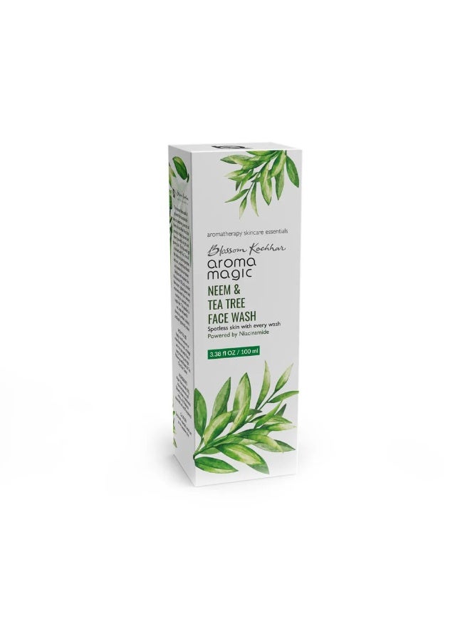 أروما ماجيك غسول الوجه أروما ماجيك بخلاصة النيم وشجرة الشاي، بودرة تحتوي على 5% نياسيناميد وجل الصبار | لبشرة ناعمة وخالية من الشوائب | للبشرة الدهنية والمعرضة لحب الشباب والبثور | للنساء والرجال | 100 مل | عبوة واحدة - Image 2