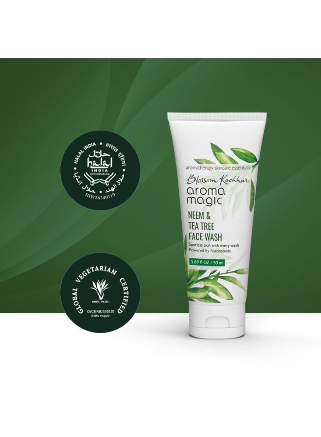 أروما ماجيك غسول الوجه أروما ماجيك بخلاصة النيم وشجرة الشاي، بودرة تحتوي على 5% نياسيناميد وجل الصبار | لبشرة ناعمة وخالية من الشوائب | للبشرة الدهنية والمعرضة لحب الشباب والبثور | للنساء والرجال | 100 مل | عبوة واحدة - Image 4
