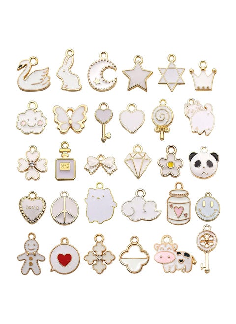 TecoKart Charms for Bracelet Making 30PCS Set