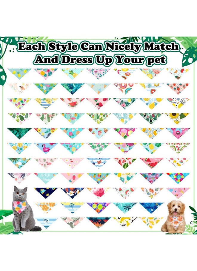 Reginary Reginary 72 Packs Summer Bandanas for Dog Bulk Fruit Dog Bandanas Pet Bandanas Hawaiian Triangle Scarf Bibs Dog Bibs Adjustable Dog Bandana for Pet Costume Accessories (Cute)  - Image 1