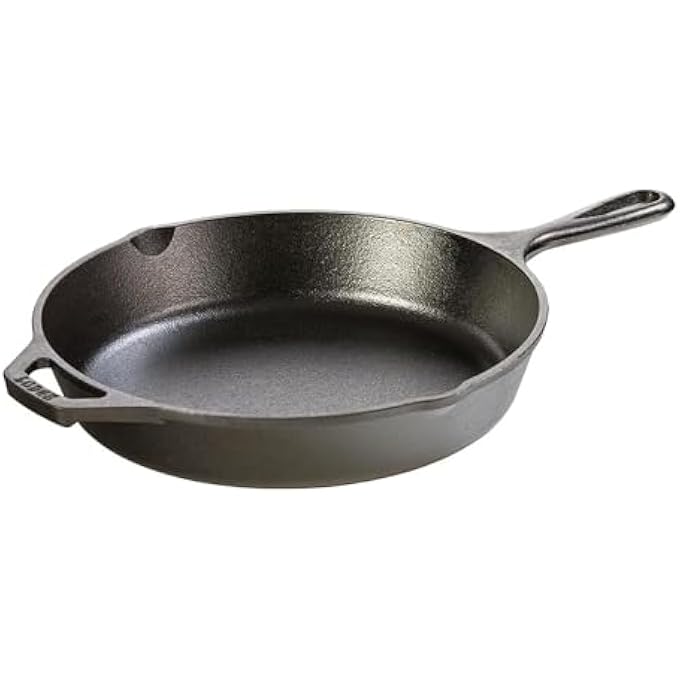 Lodge PreSeasoned Cast Iron Skillet Frying Pan Cast Iron Pan Saute Fry Pan Perfect Sear Ergonomic Handles Superior Heat Retention For In The Oven On The Stove On The Grill Or Over A Campfire Bla - Image 1