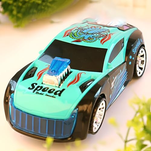 WISHKEY Plastic Bump and Go Car Toy for Kids, Battery Operated Racing Car Toy with Music and Flashing Lights, Toy Car with Dancing Hood, Assorted, 3+ Years (Pack of 1) - Image 3
