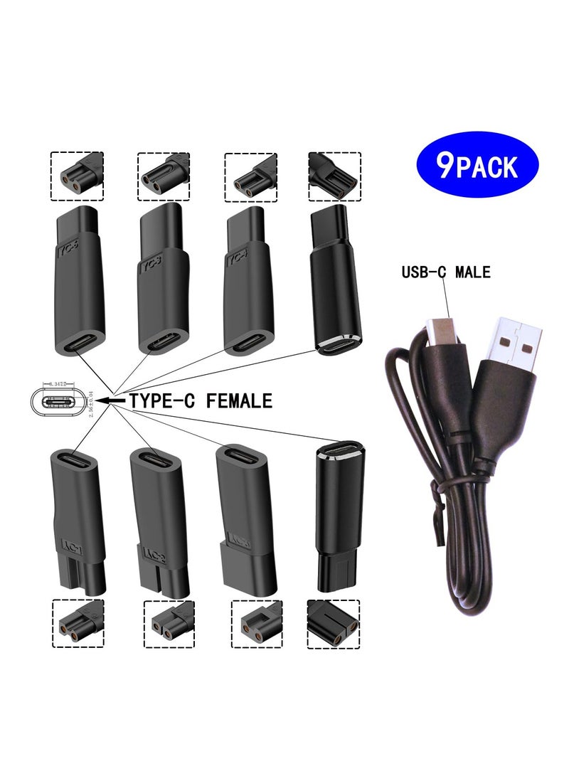 SYOSI 8PCS Universal USB C Power Cord Replacement Charger with 8 Charging Heads, USB Adapter for Electric Hair Clippers, Beard Trimmers, Shavers, Desk Lamps, and Purifiers - Compatible with Philips Norelco - Image 2