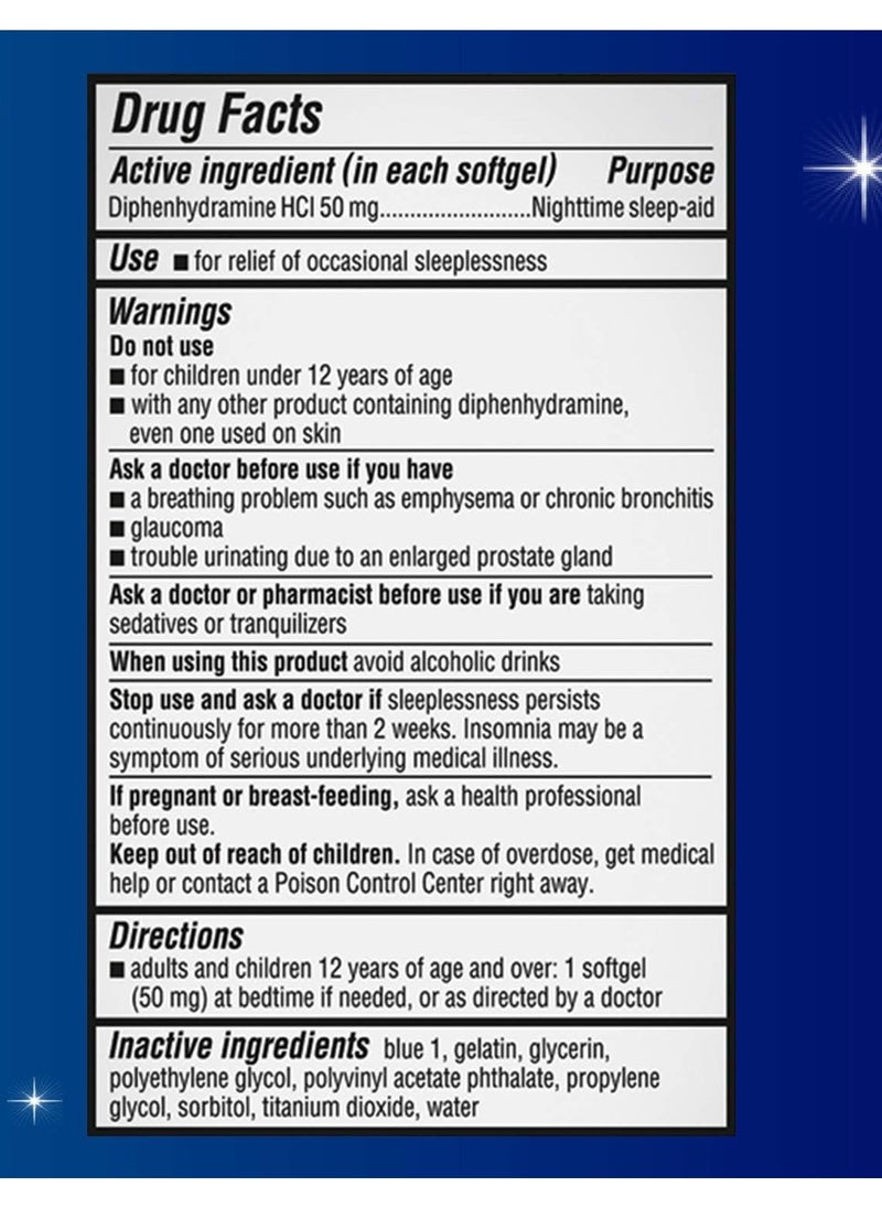 Unisom Nighttime Sleep-Aid Diphenhydramine HCI 100 Softgels  - Image 2