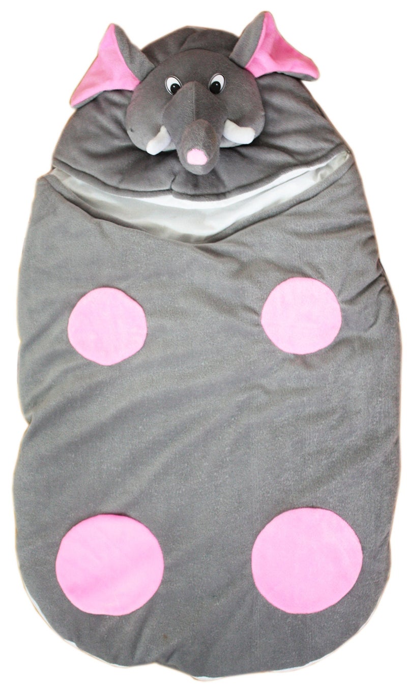 Amardeep Cute Cartoon Face Baby Sleeping Bag Cum Baby Carry Bag (Grey) - Image 1