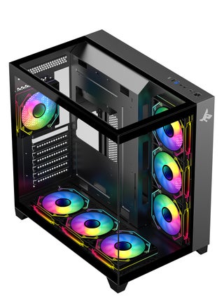 صندوق الكمبيوتر للألعاب شاربكس PROFIN ATX Min-Tower (GX700-B) مع 7 مراوح 120 مم ARGB مثبتة مسبقًا، وجهاز تحكم، زجاج مقسّى، ومنافذ I/O (منافذ نوع C1 / USB3.0 *1 / USB2.0 2 / أزرار: الطاقة / إعادة التعيين)، (أسود). - pzsku/Z01C37AB5259AB44DDE93Z/45/_/1738695422/044719c7-0457-4fd1-9c53-40a86114971e