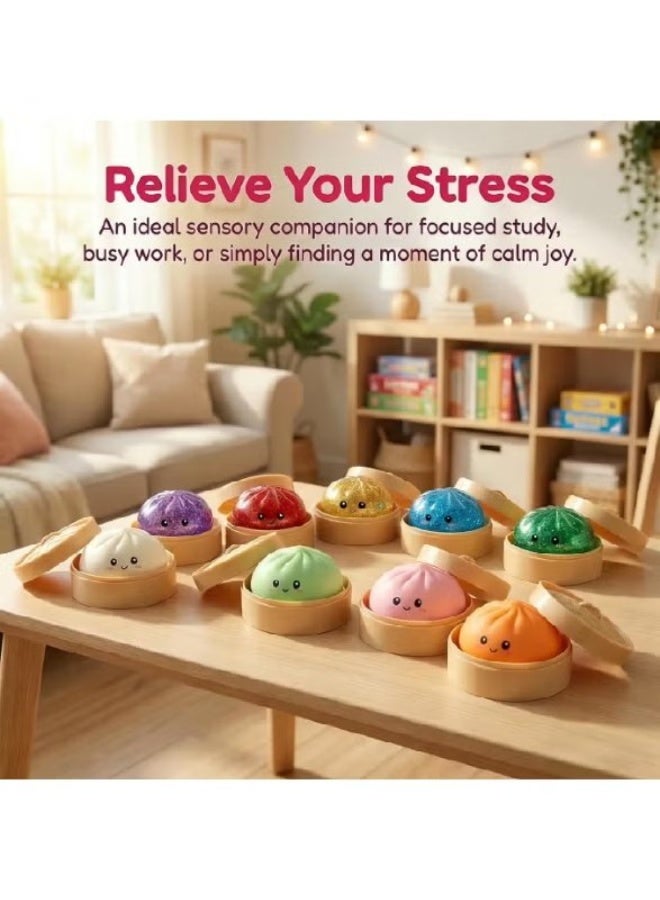 Squishy Dumpling - Squishy Dumpling - Stress Relief Dumpling Toy - Foam Dumpling Stress Relief Figure - Steamed Stuffed Bun Simulation Cake Toy, Squeezable Dumpling Ball, Stress Relief Toys, Sensory Squeeze Toy - Rubber Dumpling Stress Relief Ball for Kids, Colorful Dumpling Stress Relief Balls, Stress Relief Fidget Toys, Squeeze Dough Ball, Sensory Stress Relief Toy, Anti-Anxiety Cake. Rubber Stress Relief Ball for Kids, Colorful Stress Relief Balls, Stress Relief Toys, Stress Relief Dough Ball, Sensory Stress Relief Toy, Anti-Anxiety Cake - 1 Random Piece. - Image 5