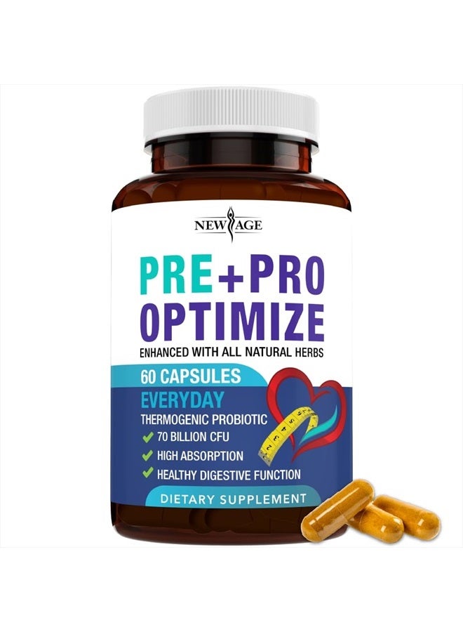New Age Pro Optimize Probiotics for Women, Menopause, 70 Billion CFU, Digestive Health - Relief for Bloating, Hot Flashes, Joint Support, Night Sweats - Gut Health & Metabolism - Dong Quai (60 (Pack of 1)) - Image 1