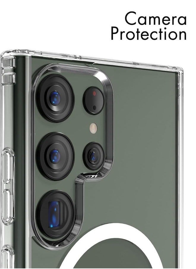 TEAM LUXURY - Samsung Galaxy S24 Ultra Clear Case Cover Protector with Support Magsafe Charger (Clear) - Image 1