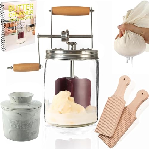 Roman Ventures Dazey Butter Churner - Butter Crock, Cheese Cloth, Butter Paddles, Recipe Book INCLUDED- Hand Crank Butter Churn Manual Butter Maker- Create Delicious Homemade Butter With Your Own Dazey Churner - Image 1