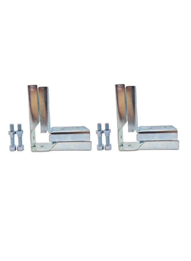 FLEXKEA 2 Pcs 3 Way L Square Tube Connector,Structural Split Pipe Connectors 90 Degree End Rails Clamp Steel Corner Pipe Fittings for DIY Shelf Garden Support 1" Fit Pipe Dia, Bolts and Nuts Included - Image 1