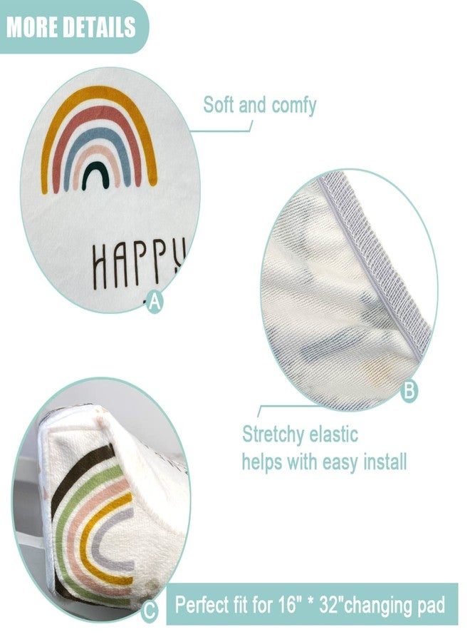 iEvolve Changing Pad Cover Ultra Soft Minky Dots Changing Table Cover Breathable Changing Table Sheet Diaper Changing Pad Cover for Baby Boys Girls (Rainbow) - Image 3