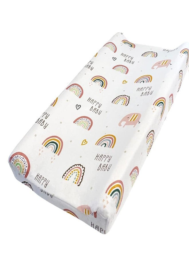 iEvolve Changing Pad Cover Ultra Soft Minky Dots Changing Table Cover Breathable Changing Table Sheet Diaper Changing Pad Cover for Baby Boys Girls (Rainbow) - Image 1