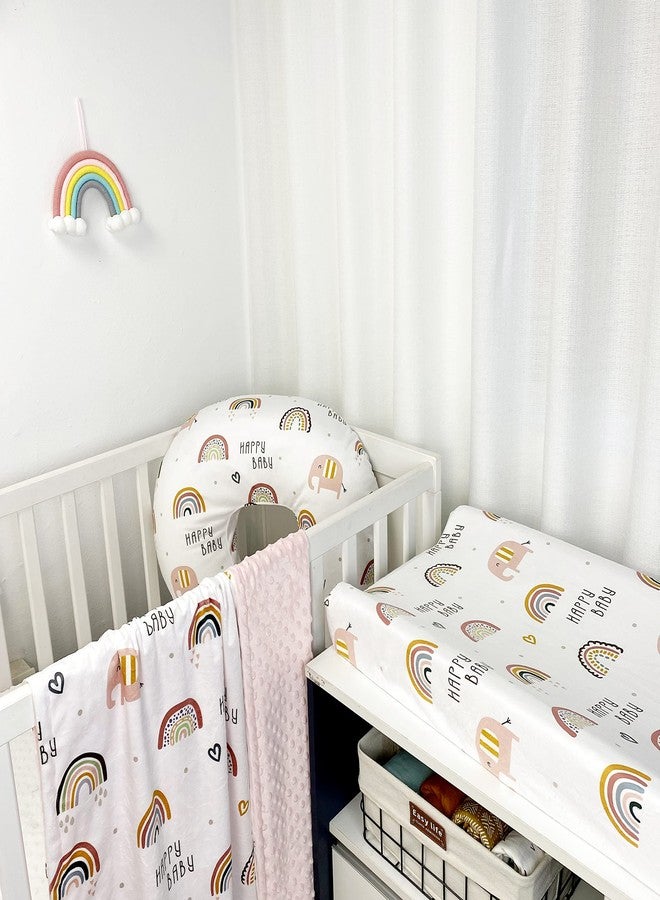 iEvolve Changing Pad Cover Ultra Soft Minky Dots Changing Table Cover Breathable Changing Table Sheet Diaper Changing Pad Cover for Baby Boys Girls (Rainbow) - Image 5