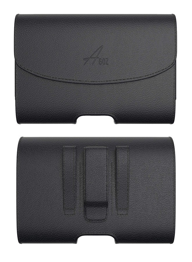 AGOZ Cell Phone Case 5.75"x3"x0.7" for Samsung Galaxy J3, Galaxy J3 Emerge SM-J327P, Galaxy J3 Eclipse SM-J327V, Galaxy J3V SM-J320V, J3 Mission, J3 Star, Leather Holster Pouch with Belt Clip Loops - Image 1