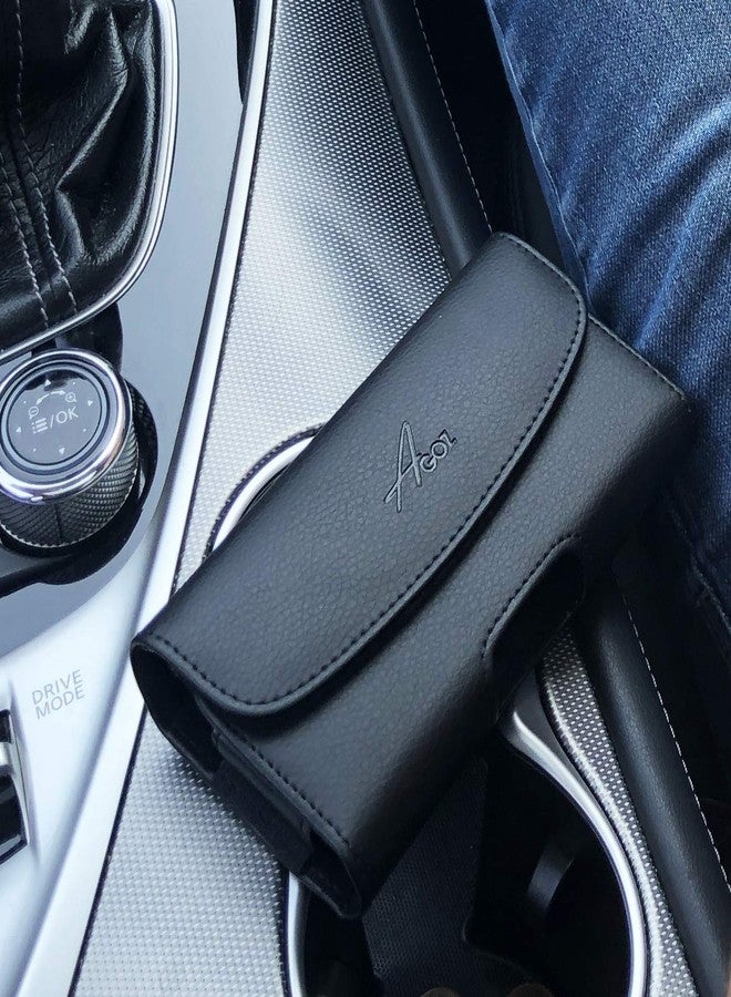 AGOZ Cell Phone Case 5.75"x3"x0.7" for Samsung Galaxy J3, Galaxy J3 Emerge SM-J327P, Galaxy J3 Eclipse SM-J327V, Galaxy J3V SM-J320V, J3 Mission, J3 Star, Leather Holster Pouch with Belt Clip Loops - Image 4