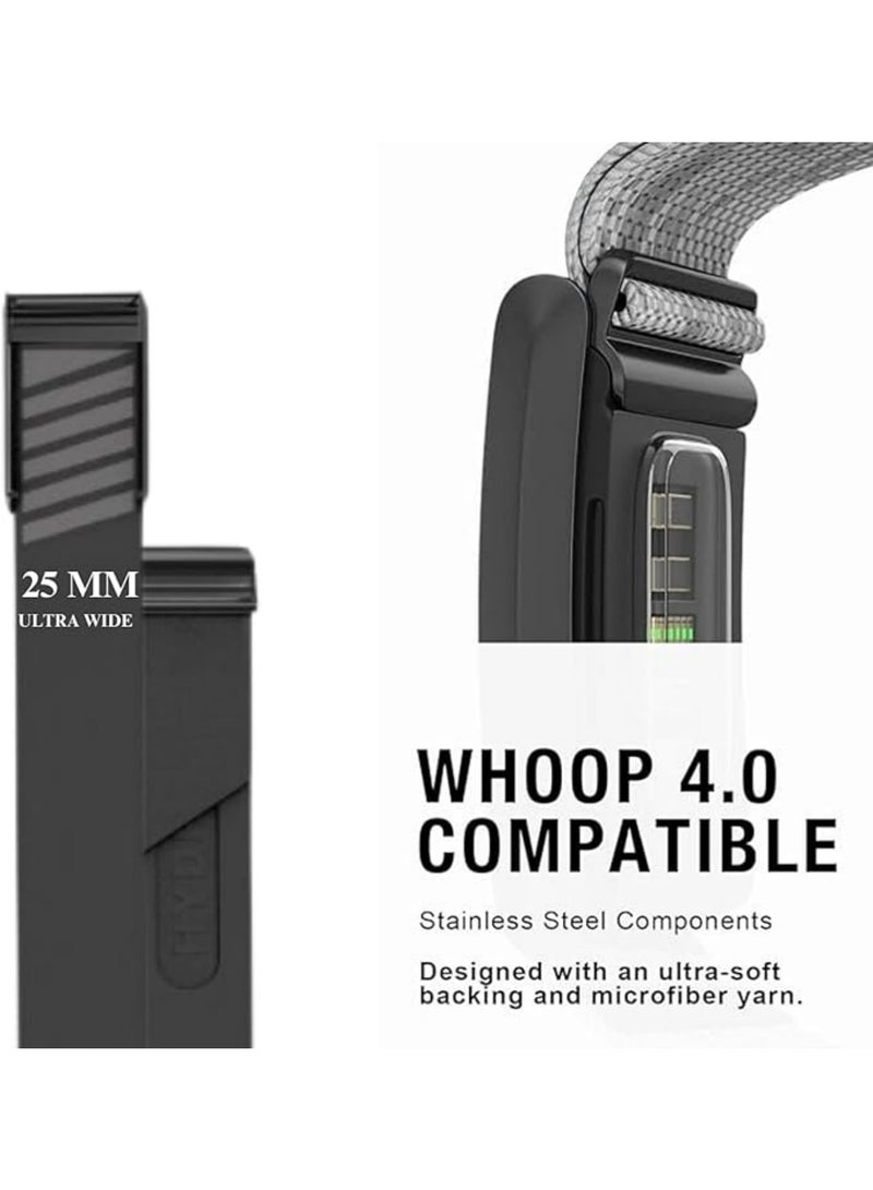 Aookay Wristband - Replacement Fast-Drying Band Compatible with WHOOP 4.0 - Stylish & Affordable Replacement Strap - Breathable Band Strap Including U Shape Black Connector (Black) - Image 3