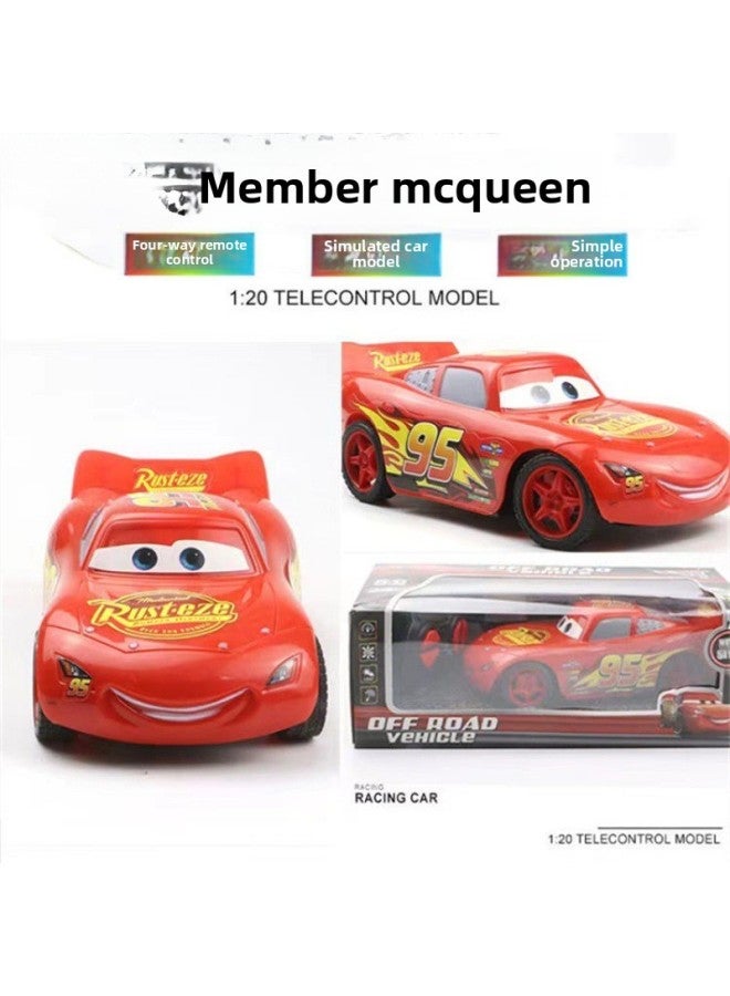 Remote Control Racing Story Toy Lightning McQueen Rechargeable Car Model Remote Control Car Boy Simulation-Color:Flat Model [equipped With A Set Of Charging]
