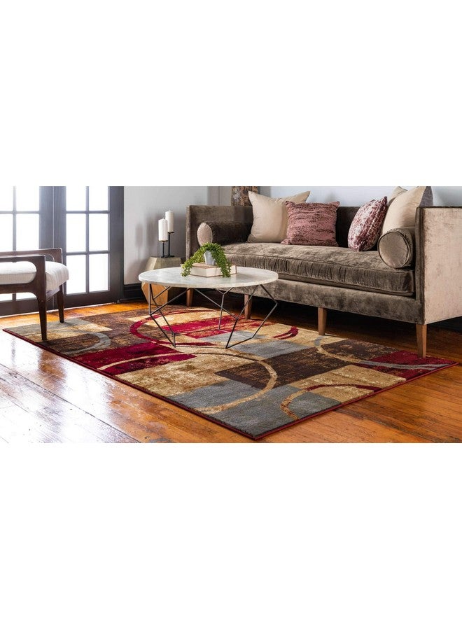 Unique Loom Barista Collection Area Rug - Kouillou (3' 1" X 5' 3" Rectangle, Multi/ Brown) - Image 1