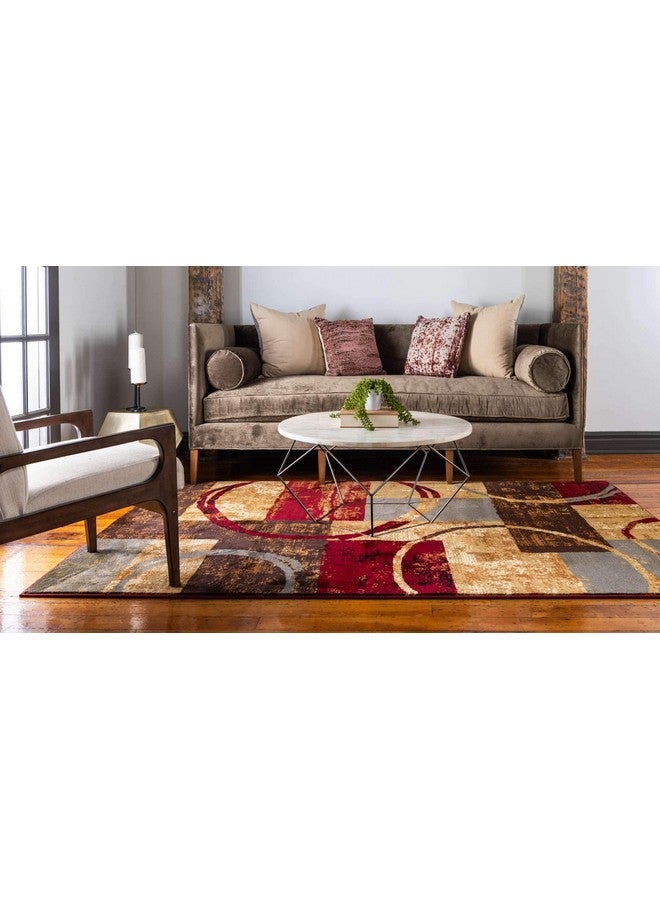 Unique Loom Barista Collection Area Rug - Kouillou (3' 1" X 5' 3" Rectangle, Multi/ Brown) - Image 2