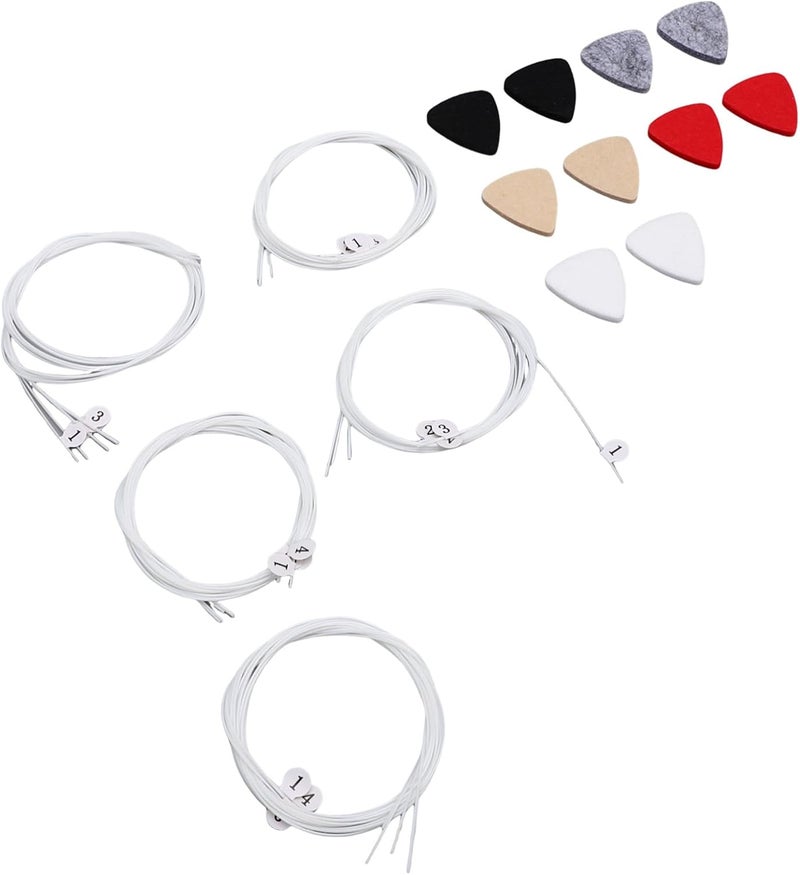 Set of 5 Ukulele Strings and Felt Picks with String Markers for Soprano Concert Tenor Ukuleles - Image 4
