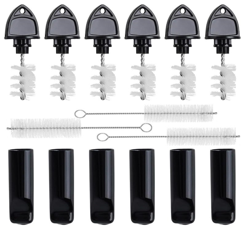 MRbrew Beer Faucet Cap & Plug Covers 15 Pack Beer Tap Cap Plug Brush, Draft Beer Faucet Rubber Soother Sanitary Covers, Cleaning Brush Cleaning Tap Kit for Kegerator Draft Beer Faucet (6+6+3) - Image 1