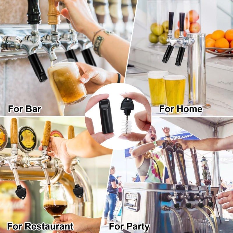 MRbrew Beer Faucet Cap & Plug Covers 15 Pack Beer Tap Cap Plug Brush, Draft Beer Faucet Rubber Soother Sanitary Covers, Cleaning Brush Cleaning Tap Kit for Kegerator Draft Beer Faucet (6+6+3) - Image 5