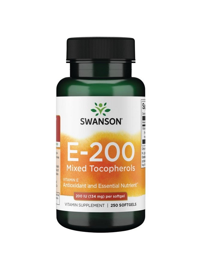 Swanson Vitamin E Mixed Tocopherols 200 Iu (134 Milligrams) 250 Sgels - Image 1