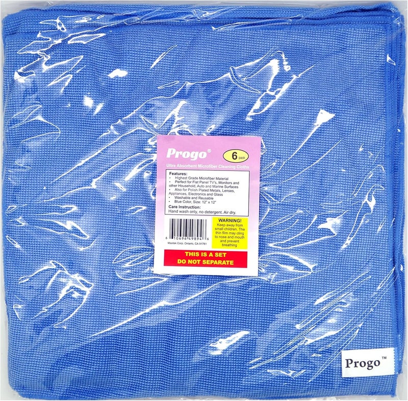 Progo Microfiber Cleaning Cloths for LCD/LED TV, Laptop Computer Screen, iPhone, iPad and More. (6 Pack) - Image 2