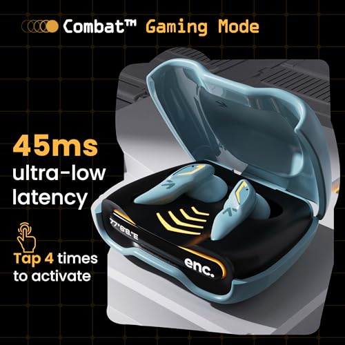 GOBOULT Astra Truly Wireless in Ear Earbuds with 48H Playtime, Built-in App Support, 45ms Low Latency Gaming, 4 Mics ENC, Breathing LEDs,13mm Bass Drivers, TWS Ear Buds (Powder Blue) - Image 5
