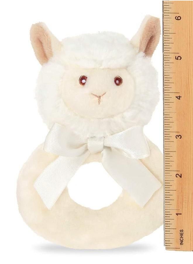 Bearington Collection Bearington Baby Lil' Alma Plush Stuffed Animal Llama Soft Ring Rattle, 5.5 inches  - Image 4