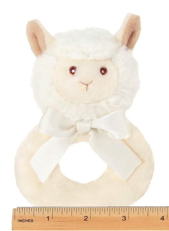 Bearington Collection Bearington Baby Lil' Alma Plush Stuffed Animal Llama Soft Ring Rattle, 5.5 inches  - Image 3