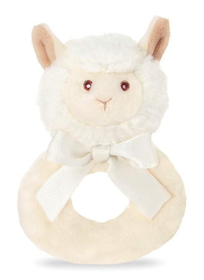 Bearington Collection Bearington Baby Lil' Alma Plush Stuffed Animal Llama Soft Ring Rattle, 5.5 inches  - Image 5