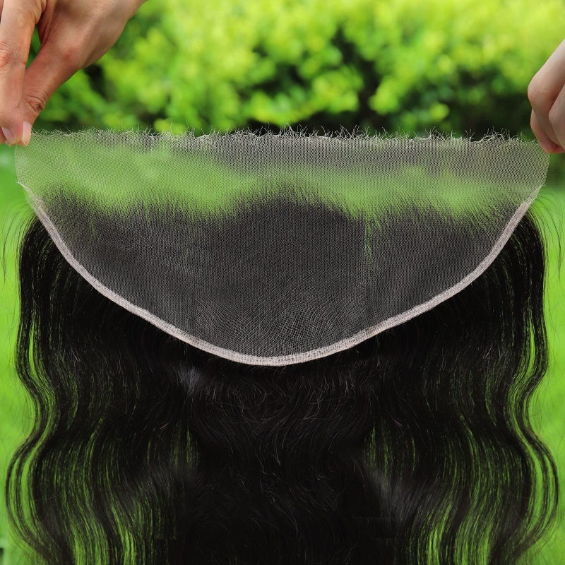BEEOS 13x6 Skinlike Real HD Lace Frontal Only 010mm Ultra Thin HD Lace Pre Plucked Body Wave Human Hair Frontal Bleached Knots 18 Inch