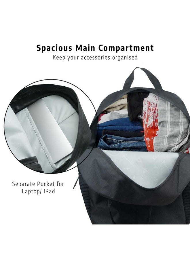 TRAVALATE 20 Ltr Daypack Backpack | Lightweight & Water-Resistant | Travel & Everyday Bag with Spacious Main Compartment, Easy Access Front Pocket and top Handles |(16 x 10 x 5) Inch - Black - Image 3