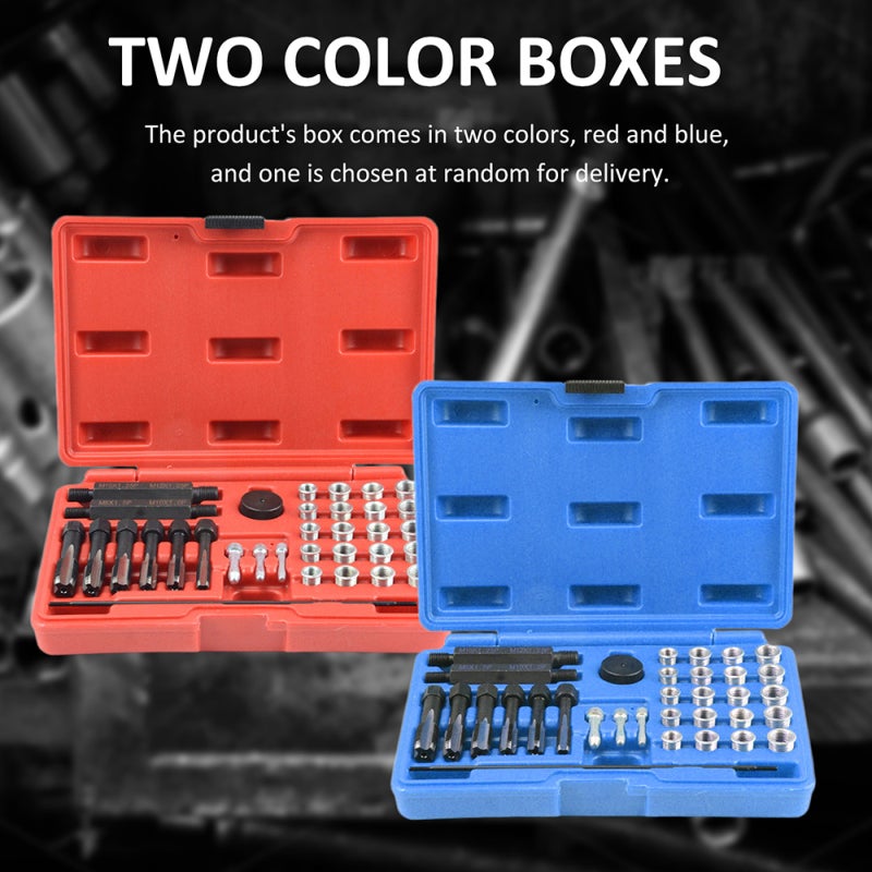 33PCS Glow Plug Thread Repair Kit, Steel Thread Repair Tool Cylinder Head Glow Plug Tap Thread Re-threading Repair / Restore Tool Set - Image 3