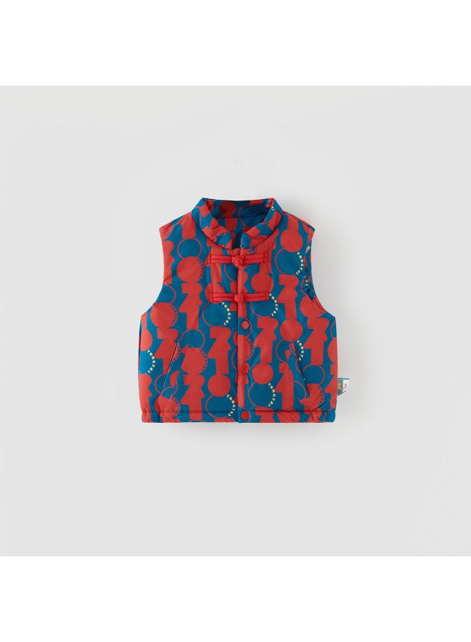 Tongtai Children's Vest Winter Boys And Girls Baby Cotton-padded Clothing Boys Warm Top Girls Cute Sleeveless Vest - Image 2