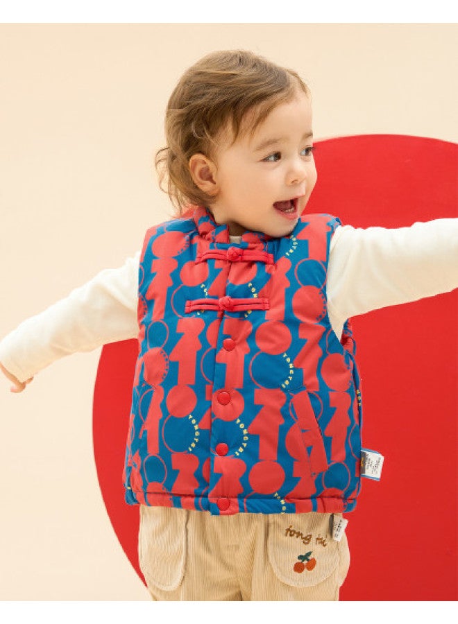 Tongtai Children's Vest Winter Boys And Girls Baby Cotton-padded Clothing Boys Warm Top Girls Cute Sleeveless Vest - Image 1