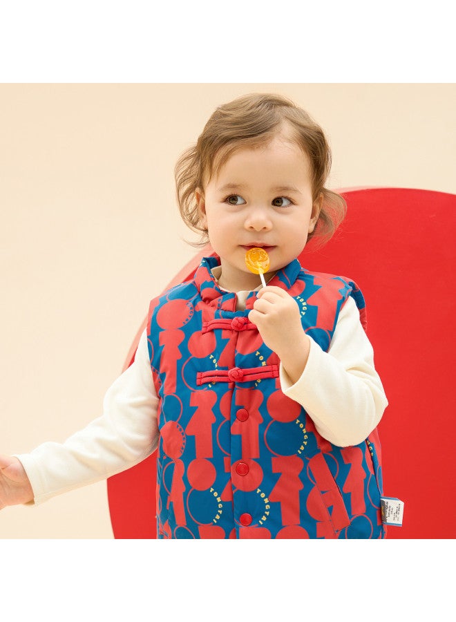 Tongtai Children's Vest Winter Boys And Girls Baby Cotton-padded Clothing Boys Warm Top Girls Cute Sleeveless Vest - Image 3