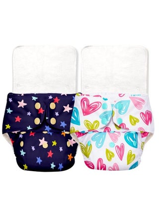 Basic Pack Of 4 (2 Shell + 2 Insert) Freesize Adjustable Washable And Reusable Cloth Diaper For Babies 0 3 Years ; Cloth Diaper For Babies With Wet Free Insert With Snaps ; Assorted (Print May Vary) - pzsku/Z01C43919FD7A587749B3Z/45/_/1692273808/f323d195-2d79-4276-a4e2-9a20685d6e5e