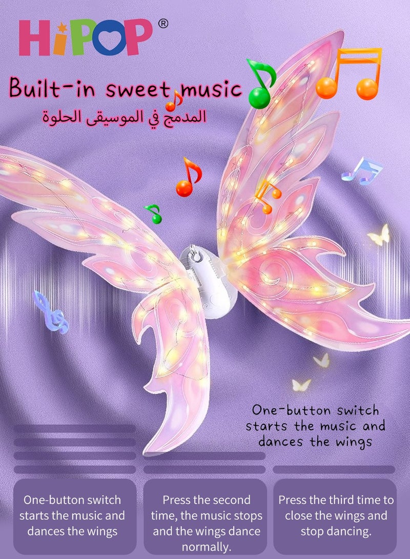 HIPOP Dress Up Princess Costume for Girls,Electric Glowing Wings Universal Size,Cool Lighting Effects,Wings Can Flap,3-12 Age Children's Party Role Play Costume - Image 4