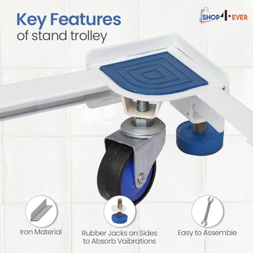 Shop4Ever Adjustable Heavy Duty Front/Top Load Washing Machine Stand Trolley for “Metal” Front/Top Load Washing Machine Stand, “Heavy Load Fridge/Refrigerator, Dishwasher Stand” - Image 4