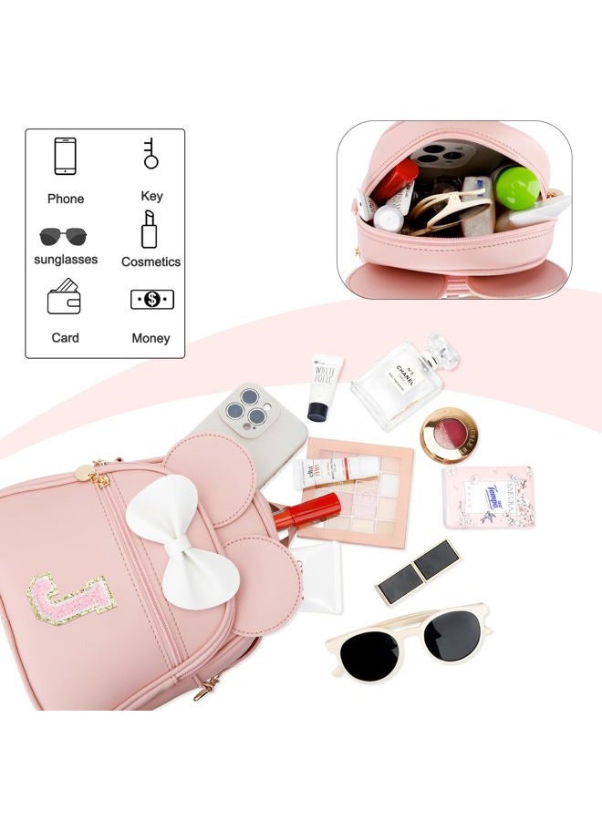kkxiu Girls Initial Cute Mini Backpack for Toddler, Travel Small Girl Backpacks, Personalized Gifts for Little Girls and Kids, Pink, Mini, J - Image 5