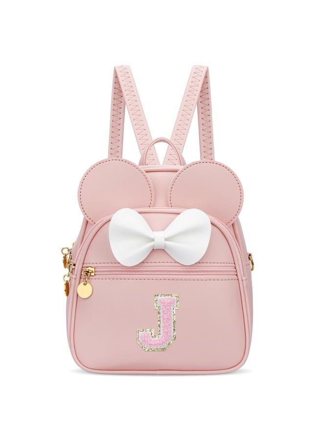 kkxiu Girls Initial Cute Mini Backpack for Toddler, Travel Small Girl Backpacks, Personalized Gifts for Little Girls and Kids, Pink, Mini, J - Image 1