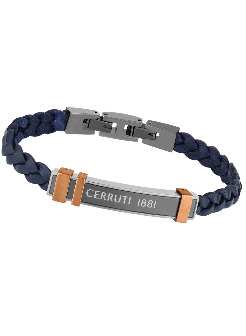 CERRUTI 1881 Blue Leather Bracelet for Men