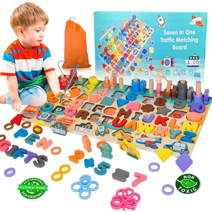 135PCS KIDS STACKING BLOCKS MONTESSORI TOY PRESCHOOL LEARNING TOY, ACTIVITIES COUNTING GAME, EDUCATION TOYS FOR KIDS GIFT PACKAGE. - Image 1