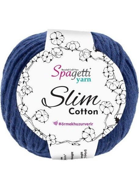 Spagetti Yarn Spaghetti Yarn Navy Blue Slim Cotton Yarn (50 Gr)  - Image 2