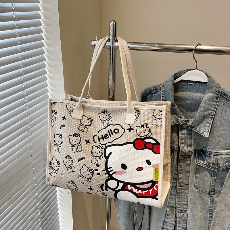 Forest Style Original Design Handbag For Women, New Fashion Canvas Large-Capacity Tote Bag Ins Style One-Shoulder Work Clothing - Image 1