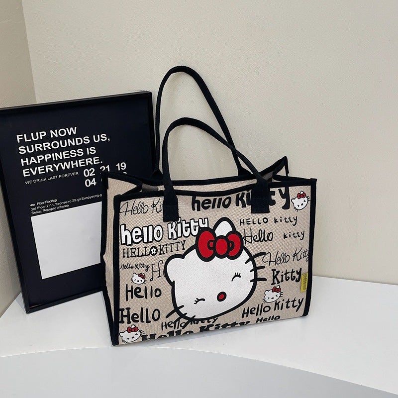 Forest Style Original Design Handbag For Women, New Fashion Canvas Large-Capacity Tote Bag Ins Style One-Shoulder Work Clothing - Image 2